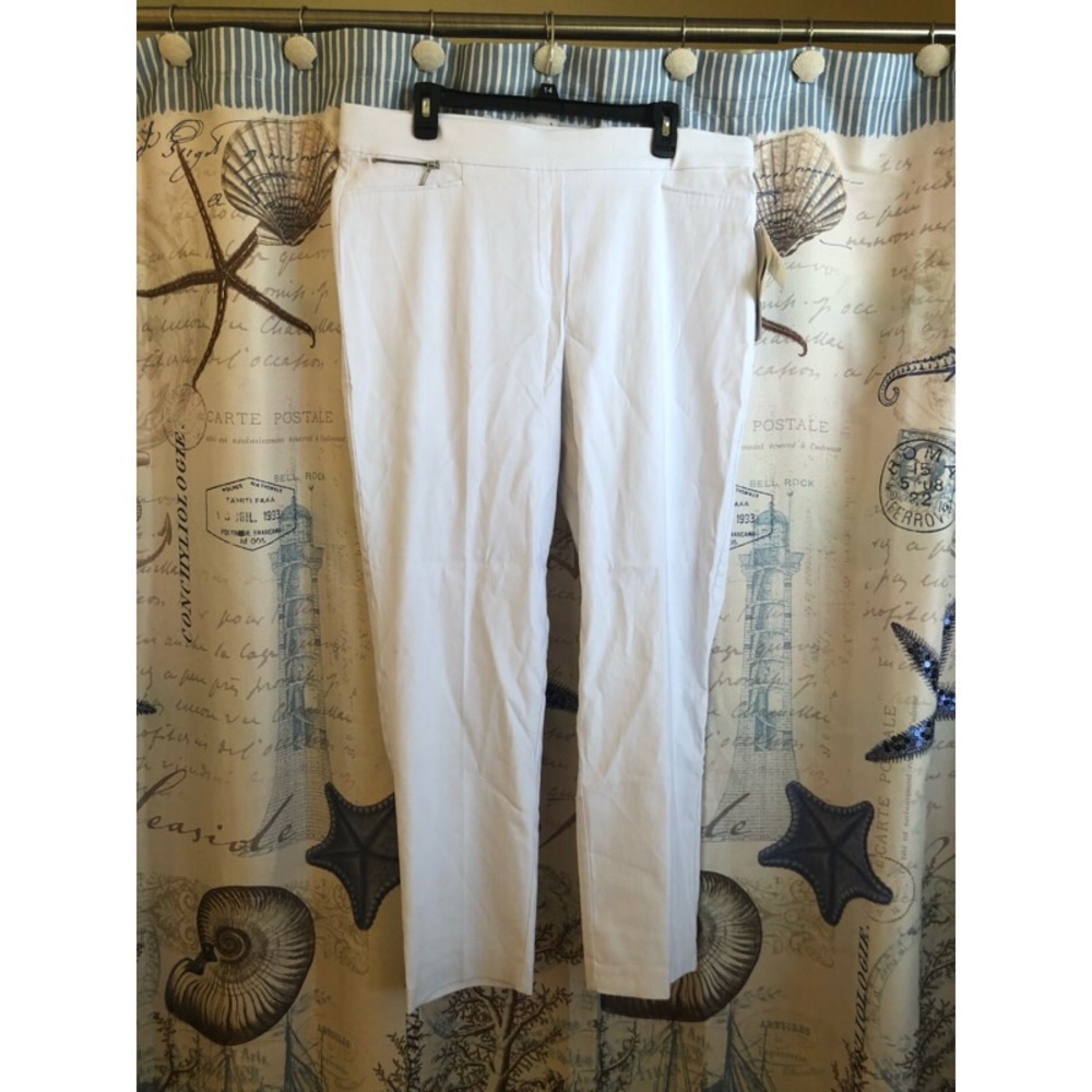 White stretch dress pants